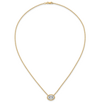14k 3 carat Certified Lab Grown Diamond VS+ F+ Oval Complete 18 inch Bezel Set Necklace