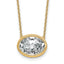 14k 4 carat Certified Lab Grown Diamond VS+ F+ Oval Complete 18 inch Bezel Set Necklace