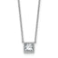 14k White Gold 1 carat Certified Lab Grown Diamond VS+ F+ Princess Complete 18 inch Bezel Set Necklace