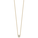 14k 1 carat Certified Lab Grown Diamond VS+ F+ Princess Complete 18 inch Bezel Set Necklace