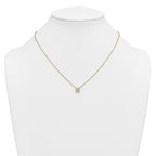 14k 1 carat Certified Lab Grown Diamond VS+ F+ Princess Complete 18 inch Bezel Set Necklace