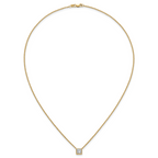 14k 1 carat Certified Lab Grown Diamond VS+ F+ Princess Complete 18 inch Bezel Set Necklace