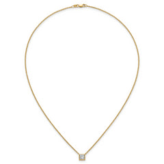 14k 1 carat Certified Lab Grown Diamond VS+ F+ Princess Complete 18 inch Bezel Set Necklace