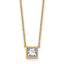 14k 1ct Cert Lab Grown Dia VS+ F+ Princess  Bezel Set Pendant