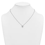 14k White Gold 1 1/2 carat Certified Lab Grown Diamond VS+ F+ Princess Complete 18 inch Bezel Set Necklace