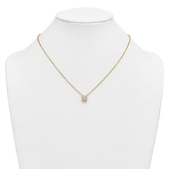 14k 1 1/2 carat Certified Lab Grown Diamond VS+ F+ Princess Complete 18 inch Bezel Set Necklace