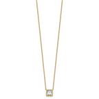 14k 2 carat Certified Lab Grown Diamond VS+ F+ Princess Complete 18 inch Bezel Set Necklace
