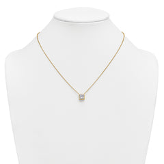 14k 2 carat Certified Lab Grown Diamond VS+ F+ Princess Complete 18 inch Bezel Set Necklace