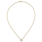 14k 2 carat Certified Lab Grown Diamond VS+ F+ Princess Complete 18 inch Bezel Set Necklace