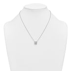 14k White Gold 2 1/2 carat Certified Lab Grown Diamond VS+ F+ Princess Complete 18 inch Bezel Set Necklace