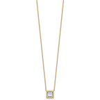 14k 2 1/2 carat Certified Lab Grown Diamond VS+ F+ Princess Complete 18 inch Bezel Set Necklace