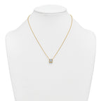 14k 2 1/2 carat Certified Lab Grown Diamond VS+ F+ Princess Complete 18 inch Bezel Set Necklace