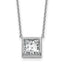 14k White Gold 3 carat Certified Lab Grown Diamond VS+ F+ Princess Complete 18 inch Bezel Set Necklace