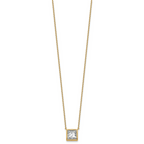 14k 3 carat Certified Lab Grown Diamond VS+ F+ Princess Complete 18 inch Bezel Set Necklace