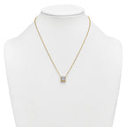 14k 3 carat Certified Lab Grown Diamond VS+ F+ Princess Complete 18 inch Bezel Set Necklace