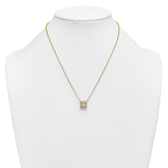 14k 3 carat Certified Lab Grown Diamond VS+ F+ Princess Complete 18 inch Bezel Set Necklace