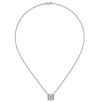 14k White Gold 4 carat Certified Lab Grown Diamond VS+ F+ Princess Complete 18 inch Bezel Set Necklace