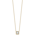 14k 4 carat Certified Lab Grown Diamond VS+ F+ Princess Complete 18 inch Bezel Set Necklace