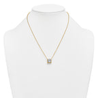 14k 4 carat Certified Lab Grown Diamond VS+ F+ Princess Complete 18 inch Bezel Set Necklace
