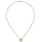 14k 4 carat Certified Lab Grown Diamond VS+ F+ Princess Complete 18 inch Bezel Set Necklace