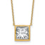 14k 4 carat Certified Lab Grown Diamond VS+ F+ Princess Complete 18 inch Bezel Set Necklace