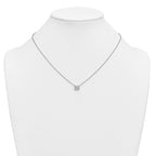 14k White Gold 1 carat Certified Lab Grown Diamond VS+ F+ Radiant Complete 18 inch Bezel Set Solitaire Necklace