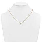 14k 1 carat Certified Lab Grown Diamond VS+ F+ Radiant Complete 18 inch Bezel Set Solitaire Necklace