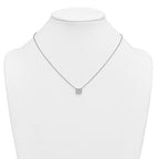 14k White Gold 1 1/2 carat Certified Lab Grown Diamond VS+ F+ Radiant Complete 18 inch Bezel Set Solitaire Necklace