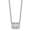 14k White Gold 1 1/2 carat Certified Lab Grown Diamond VS+ F+ Radiant Complete 18 inch Bezel Set Solitaire Necklace