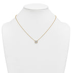 14k 1 1/2 carat Certified Lab Grown Diamond VS+ F+ Radiant Complete 18 inch Bezel Set Solitaire Necklace