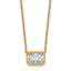 14k 1 1/2 carat Certified Lab Grown Diamond VS+ F+ Radiant Complete 18 inch Bezel Set Solitaire Necklace