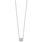 14k White Gold 2 carat Certified Lab Grown Diamond VS+ F+ Radiant Complete 18 inch Bezel Set Solitaire Necklace