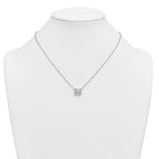 14k White Gold 2 carat Certified Lab Grown Diamond VS+ F+ Radiant Complete 18 inch Bezel Set Solitaire Necklace
