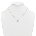 14k 2 carat Certified Lab Grown Diamond VS+ F+ Radiant Complete 18 inch Bezel Set Solitaire Necklace