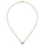14k 2 carat Certified Lab Grown Diamond VS+ F+ Radiant Complete 18 inch Bezel Set Solitaire Necklace