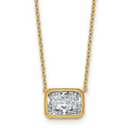 14k 2 carat Certified Lab Grown Diamond VS+ F+ Radiant Complete 18 inch Bezel Set Solitaire Necklace