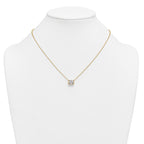 14k 2 1/2 carat Certified Lab Grown Diamond VS+ F+ Radiant Complete 18 inch Bezel Set Solitaire Necklace
