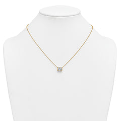 14k 2 1/2 carat Certified Lab Grown Diamond VS+ F+ Radiant Complete 18 inch Bezel Set Solitaire Necklace