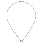 14k 3 carat Certified Lab Grown Diamond VS+ F+ Radiant Complete 18 inch Bezel Set Solitaire Necklace