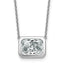 14kw 4ct Cert Lab Grown Diamond VS+ F+ Radiant  Bezel Pendant