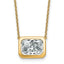 14k 4 carat Certified Lab Grown Diamond VS+ F+ Radiant Complete 18 inch Bezel Set Solitaire Necklace