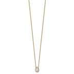 14k 1 carat Certified Lab Grown Diamond VS+ F+ Pear Complete 18 inch Bezel Set Solitaire Necklace