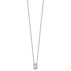 14k White Gold 1 1/2 carat Certified Lab Grown Diamond VS+ F+ Pear Complete 18 inch Bezel Set Solitaire Necklace