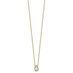 14k 1 1/2 carat Certified Lab Grown Diamond VS+ F+ Pear Complete 18 inch Bezel Set Solitaire Necklace
