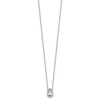 14k White Gold 2 carat Certified Lab Grown Diamond VS+ F+ Pear Complete 18 inch Bezel Set Solitaire Necklace