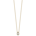 14k 2 carat Certified Lab Grown Diamond VS+ F+ Pear Complete 18 inch Bezel Set Solitaire Necklace