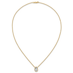14k 2 carat Certified Lab Grown Diamond VS+ F+ Pear Complete 18 inch Bezel Set Solitaire Necklace