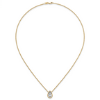 14k 2 1/2 carat Certified Lab Grown Diamond VS+ F+ Pear Complete 18 inch Bezel Set Solitaire Necklace