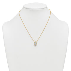 14k 3 carat Certified Lab Grown Diamond VS+ F+ Pear Complete 18 inch Bezel Set Solitaire Necklace