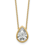 Pear Lab-Grown Diamond Bezel Pendant in 14K Yellow Gold (3 ct.) - Sophia Jewelers